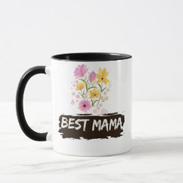 Best Mama Watercolour Flowers Coffee Mug Tasse