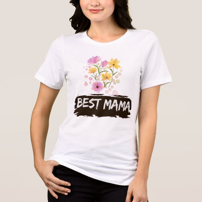 Best Mama Watercolour Flowers t shirt (Vorderseite)