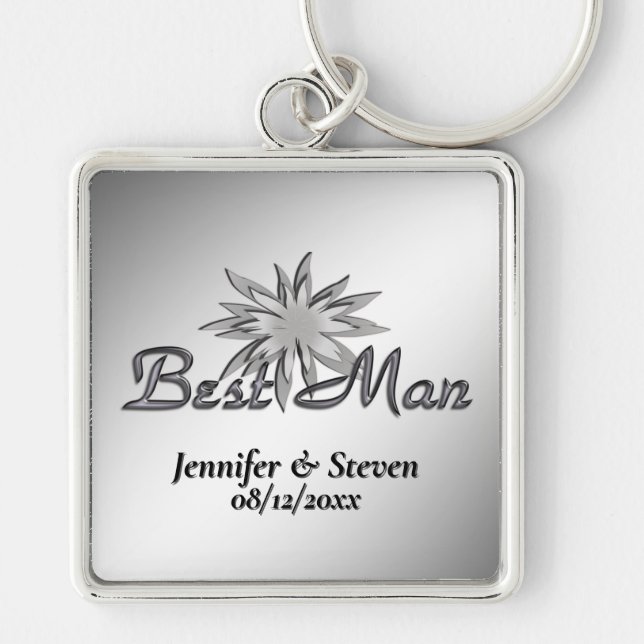 Best Man Black and White Custom Keychains Schlüsselanhänger (Vorne)