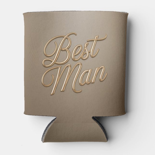 Best Man Gold Script Can Cooler Dosenkühler (Vorderseite)