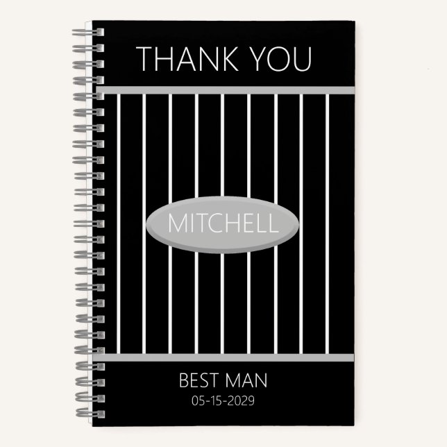 Best Man Thank You Journal Custom Name Notizbuch (Vorderseite)
