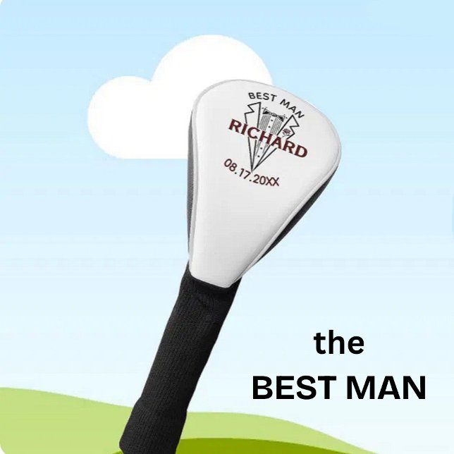 Best Man Wedding Custom Name Date Gift Golf Headcover (Von Creator hochgeladen)