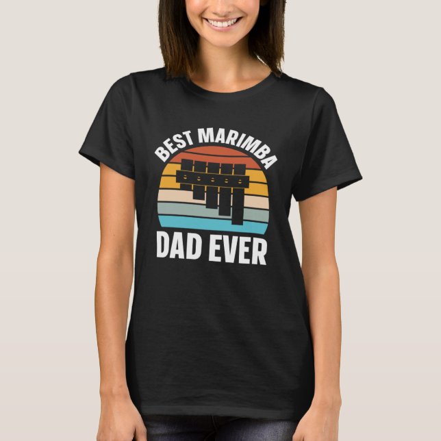 Best Marimba Dad Instrument Musician Retro T-Shirt (Vorderseite)
