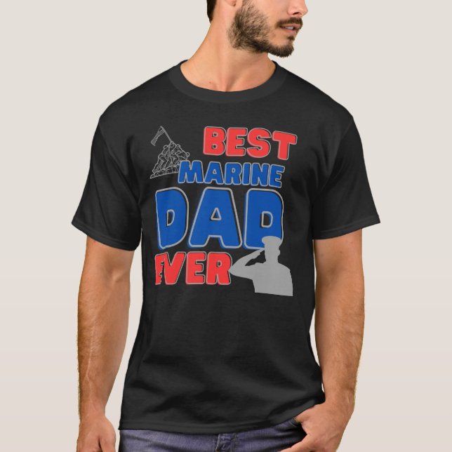 Best Marine Vater Ever Shirt Fathers Day Geschenk (Vorderseite)