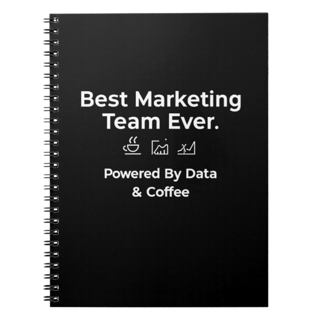 Best Marketing Team Ever-Powered by Data & Coffee Notizblock (Vorderseite)