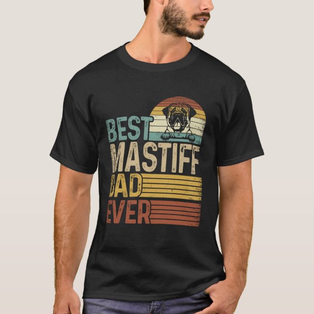 Best Mastiff Dad Ever Retro Fathers Day T-Shirt (Vorderseite)