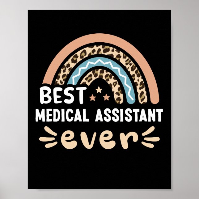 Best Medical Assistant ever Leopard Rainbow Gift M Poster (Vorne)