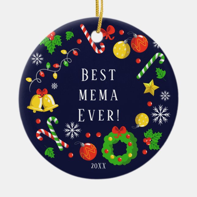 Best Mema Ever Christmas Ornament (Vorne)