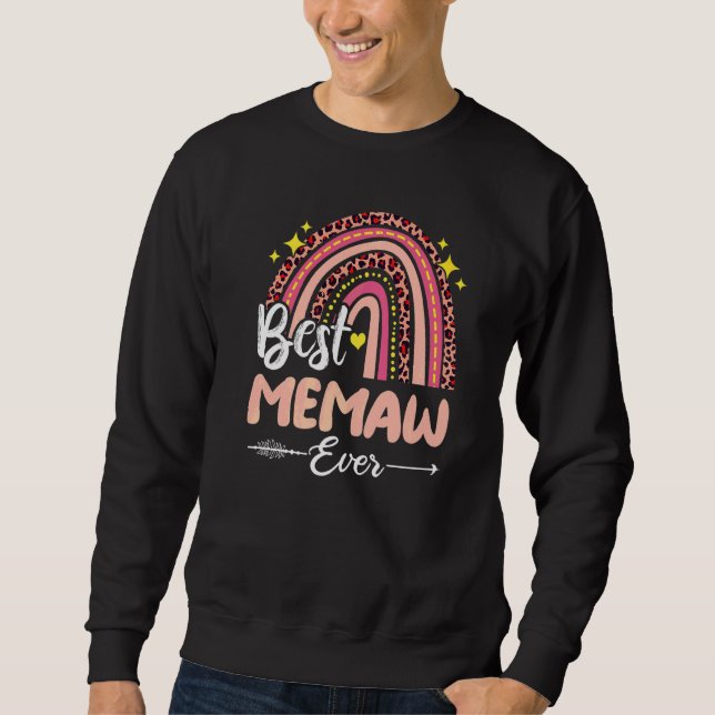 Best Memaw jemals Rainbow Leopard Karierter Mutter Sweatshirt (Vorderseite)