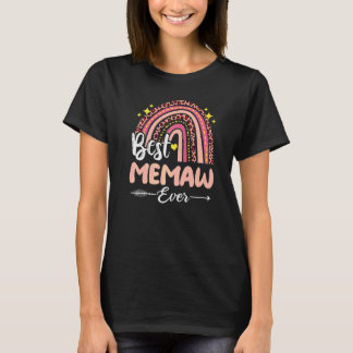 Best Memaw jemals Rainbow Leopard Karierter Mutter T-Shirt