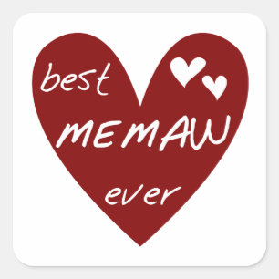 Best Memaw - T - Shirt und Geschenke für das Rote Quadratischer Aufkleber