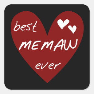 Best Memaw - T - Shirt und Geschenke für das Rote  Quadratischer Aufkleber