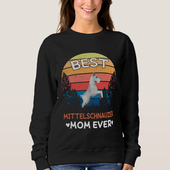 Best Mittelschnauzer Mom Ever Retro Vintage Sweatshirt (Vorderseite)