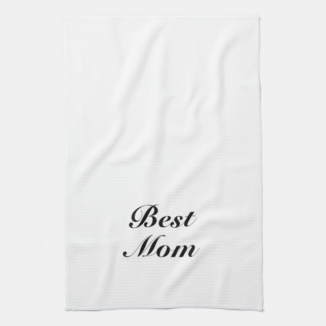 Best mom Black White Classic Script Elegant Cute Geschirrtuch (Vertikal)