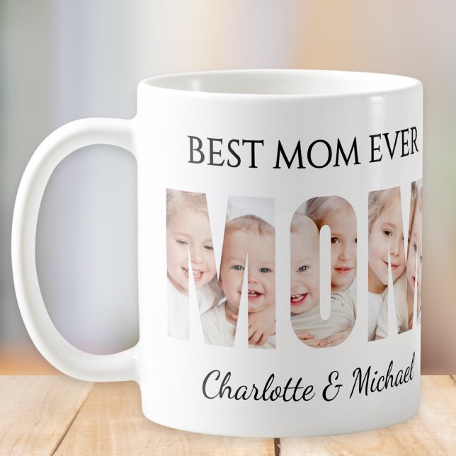 Best Mom Ever 3 Photos Cutout Letters  Kaffeetasse (Von Creator hochgeladen)