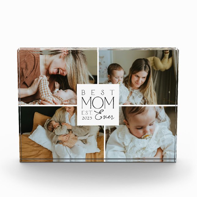 Best Mom Ever Custom 4 Photo Collage Fotoblock (Vorderseite)