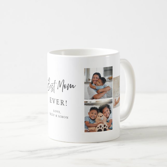 Best Mom Ever Custom 6 Picture Gallery Multi Photo Kaffeetasse (VorderseiteRechts)