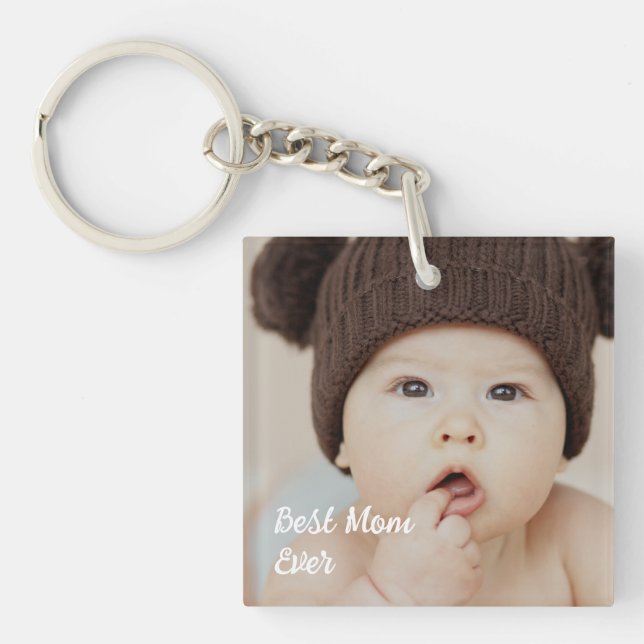 Best Mom Ever Custom Baby Photo Acrylic Keychain Schlüsselanhänger (Vorderseite)