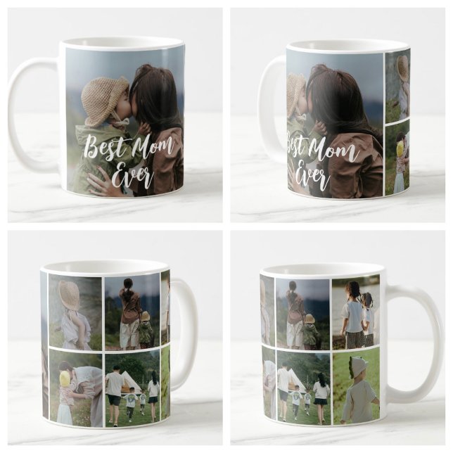Best Mom Ever Custom Photo Collage Kaffeetasse (Von Creator hochgeladen)