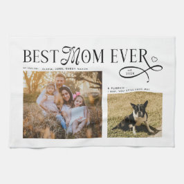 Best Mom Ever Dog Family Photos Heart Mothers Day Geschirrtuch