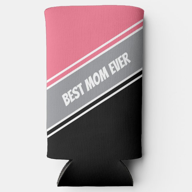 Best Mom Ever Elegant Black &Pink White Custom Selters Dosenkühler (Vorderseite)
