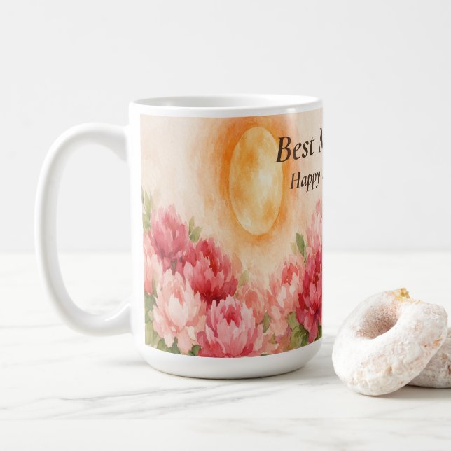 Best Mom Ever Floral Mug Personalized Mother’s Day Kaffeetasse (Mit Donut)