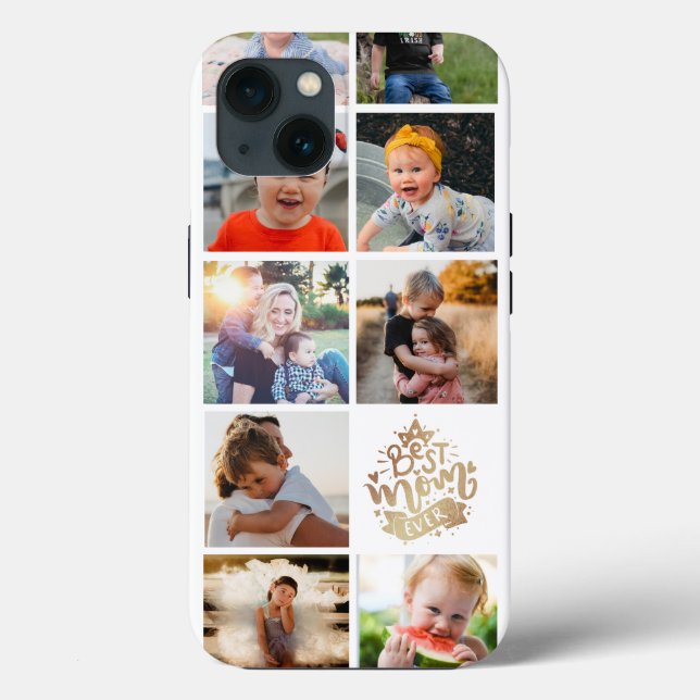 Best Mom Ever Gold  Photo Collage Mother's Day  Ca Case-Mate iPhone Hülle (Rückseite)