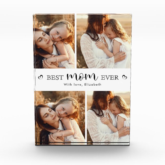 Best Mom Ever Modern Custom Mother’s Day Gift Fotoblock (Vorderseite)