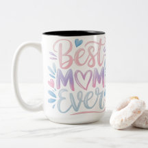 Best Mom Ever Modern Script Pastel Gradient Heart