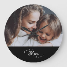 Best Mom Ever Modern Simple Große Wanduhr
