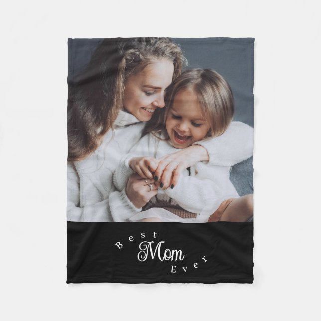 Best Mom Ever Modern Simple Photo Fleecedecke (Vorderseite)