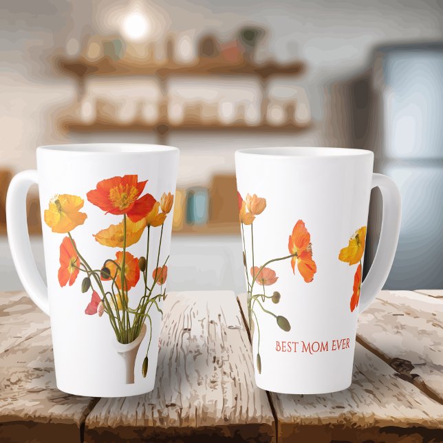 Best Mom Ever Mother's Day Bright Poppy Gift Large Milchtasse (Von Creator hochgeladen)