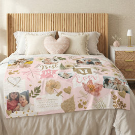 Best Mom Ever Mother's Day Scrapbook Photo Collage Fleecedecke