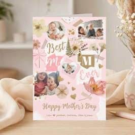 Best Mom Ever Mother's Day Scrapbook Photo Collage Karte