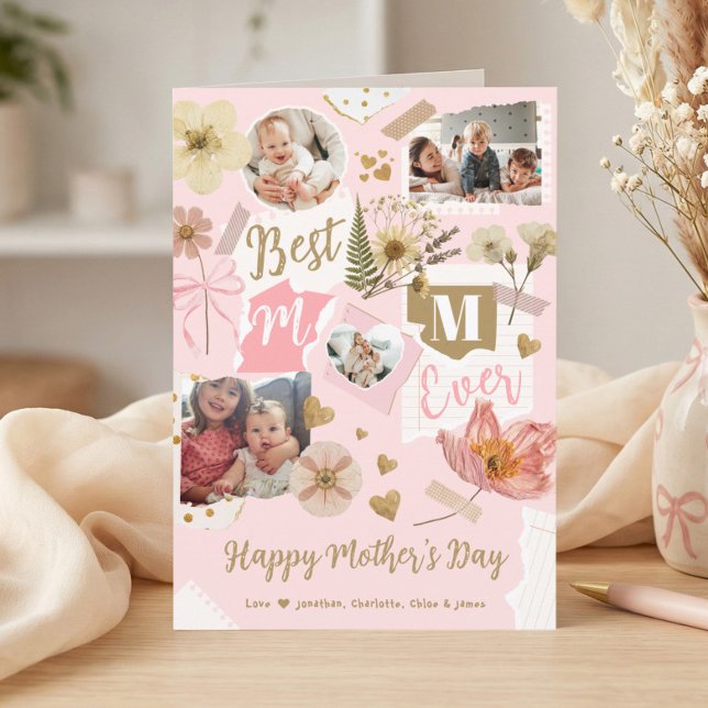 Best Mom Ever Mother's Day Scrapbook Photo Collage Karte (Best Mom Ever Mother's Day Scrapbook Photo Collage Card)