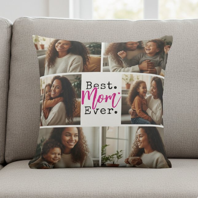 Best Mom Ever Photo Collage Birthday Mother's Day Kissen (Von Creator hochgeladen)