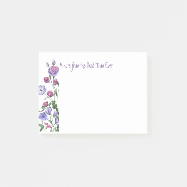 Best Mom Ever Quote Summer Garden Flowers  Post-it Klebezettel (Vorderseite)