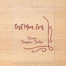 Best mom ever red love Spanish border stylish Acryleinladungen