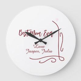 Best mom ever red love Spanish border stylish Große Wanduhr