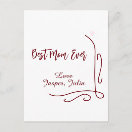 Best mom ever red love Spanish border stylish Postkarte