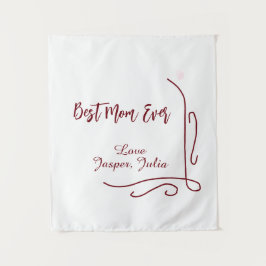 Best mom ever red love Spanish border stylish Wandteppich