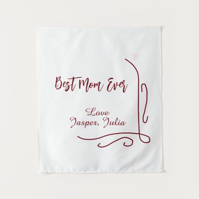 Best mom ever red love Spanish border stylish  Wandteppich (Vorderseite)