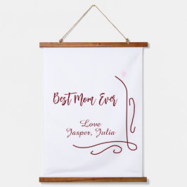 Best mom ever red love Spanish border stylish Wandteppich Mit Holzrahmen