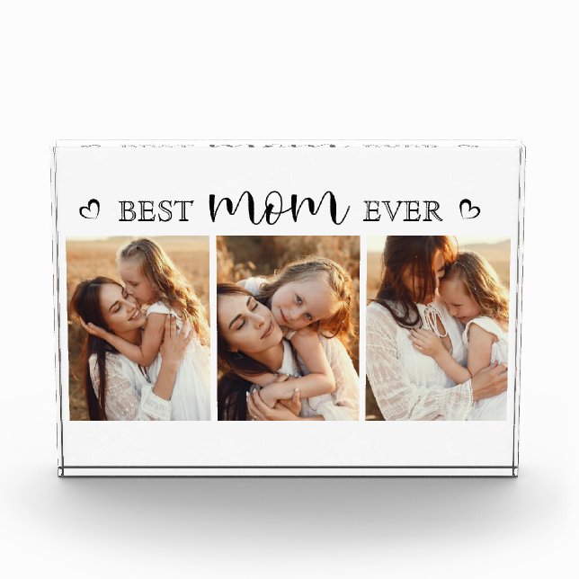 Best Mom Ever Script Gift For Mom Photo Collage Fotoblock (Vorderseite)