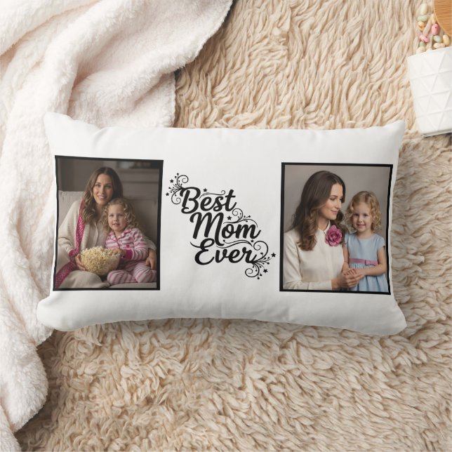 Best Mom Ever Sparkling Star 2 Photo Keepsake Lendenkissen (Decke)