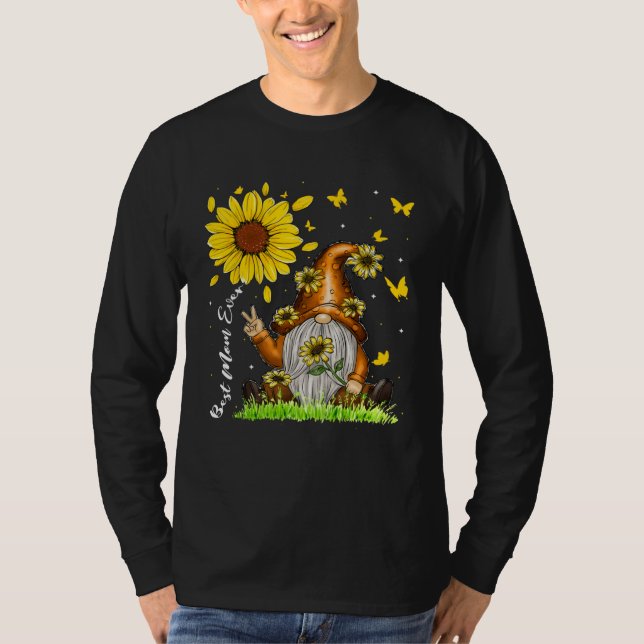 Best Mom Ever Sunflower Gnome  Cute Mother s Day T-Shirt (Vorderseite)