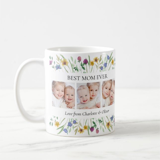 Best Mom Ever Wildflower Photo Mother's Day Kaffeetasse (Links)