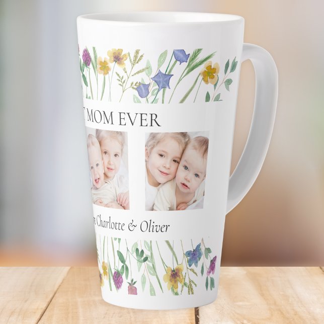 Best Mom Ever Wildflower Photo Mother's Day  Milchtasse (Von Creator hochgeladen)