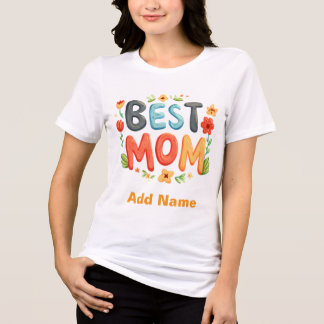 BEST MOM Floral watercolor | Mother's Day Gift  Tri-Blend Shirt