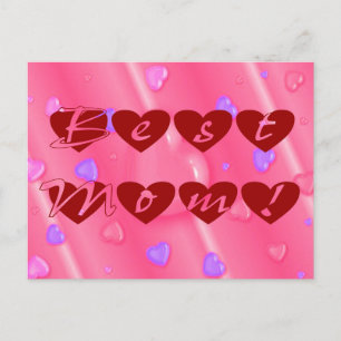 Best Mom in Hearts Postkarte